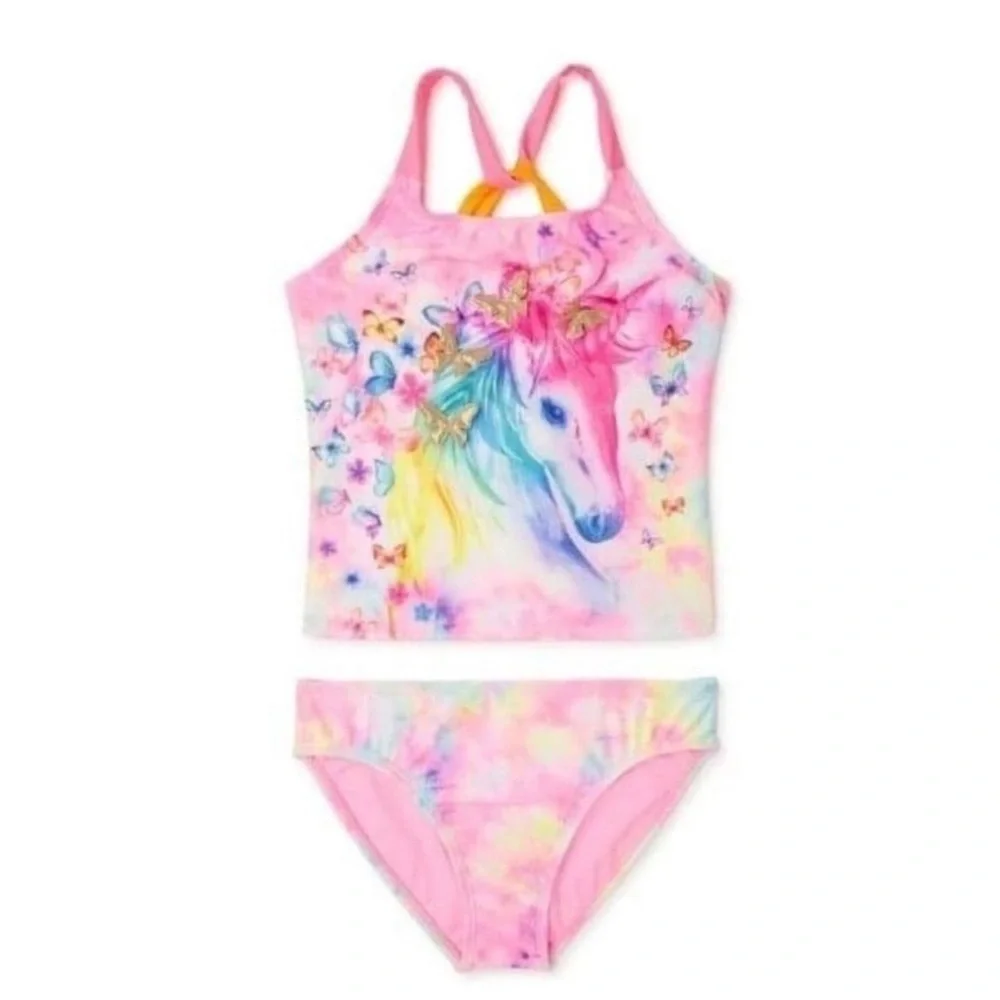 Girls Wonder Nation Unicorn Swimsuit size Large and XL